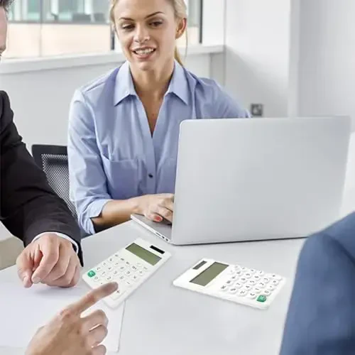 Основные мини-калькуляторы с 4 функциями, маленький калькулятор, принадлежности для первого дня в школе, настольный калькулятор, белые солнечные карманные калькуляторы для студентов, дома, офиса, средней школы - 7