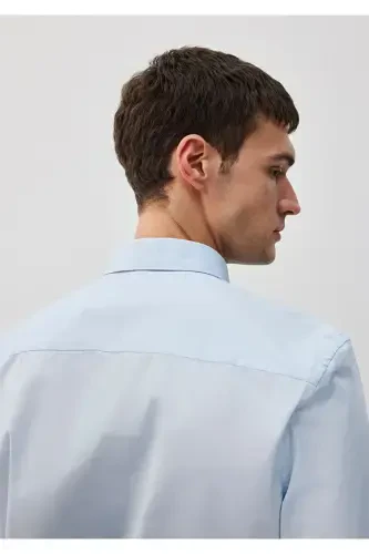 Oson dazmollanadigan ko'k ko'ylak Slim Fit / Tor Kesim - 7