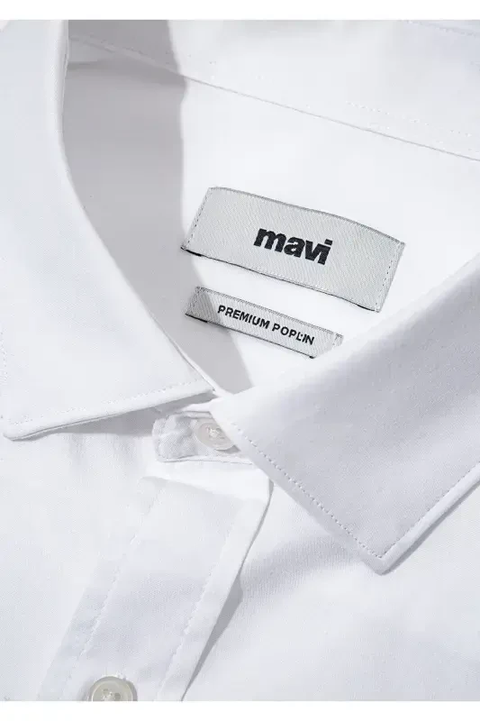 Oson dazmollanadigan oq ko'ylak Slim Fit / Tor bichim - 8