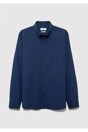 Oson dazmollanadigan to'q ko'k ko'ylak Slim Fit / Tor - 7