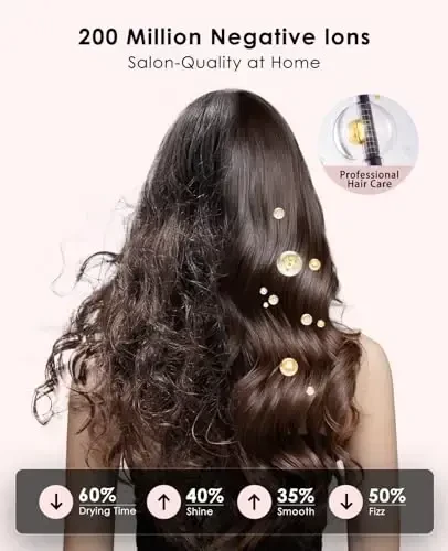 OSOU Hair Dryer, High Speed Fast Drying Hair Dryers, Negative Ionic Portable Blow Dryer with 110000 RPM Brushless Motor, Lightweight Low Noise Thermo-Control Hairdryer with Nozzle for Home, Travel - 4