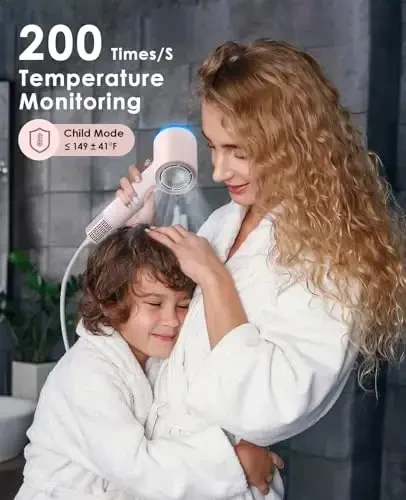 OSOU Hair Dryer, High Speed Fast Drying Hair Dryers, Negative Ionic Portable Blow Dryer with 110000 RPM Brushless Motor, Lightweight Low Noise Thermo-Control Hairdryer with Nozzle for Home, Travel - 6