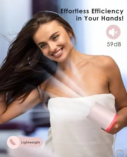 OSOU Hair Dryer, High Speed Fast Drying Hair Dryers, Negative Ionic Portable Blow Dryer with 110000 RPM Brushless Motor, Lightweight Low Noise Thermo-Control Hairdryer with Nozzle for Home, Travel - 3