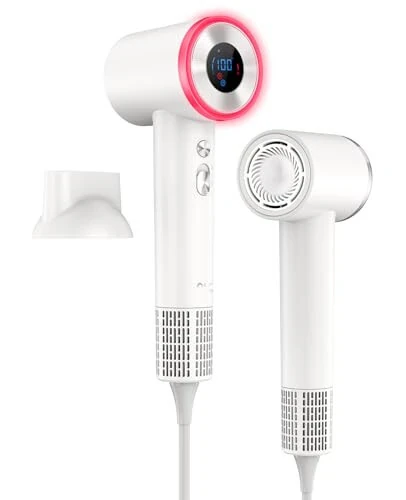 OSOU Hair Dryer, High Speed Fast Drying Hair Dryers, Negative Ionic Portable Blow Dryer with 110000 RPM Brushless Motor, Lightweight Low Noise Thermo-Control Hairdryer with Nozzle for Home, Travel - OSOU