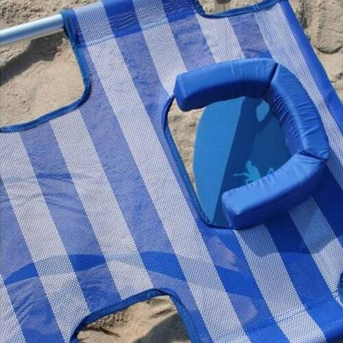 Ostrich 3N1 Lightweight Lawn Beach Reclining Lounge Chair with Footrest, Outdoor Furniture for Patio, Balcony, Backyard, or Porch, Blue Stripe - 8