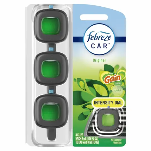 Освежитель воздуха для автомобиля Febreze, зажим для дефлектора против запахов, Gain Original, 3 штуки - 8