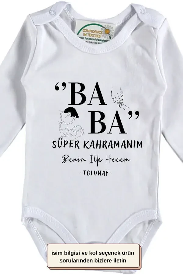 Ota Superqahramonim Dadam. Shaxsiylashtirilgan Chaqaloq Bodysuit - 2