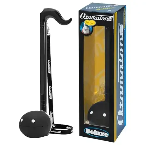 Otamatone Deluxe Electronic Musical Instrument for Adults Portable Synthesizer Digital Electric Music from Japan by Cube/Maywa Denki Cool Stuff Gifts, Black [English Manual] - MODAZONE