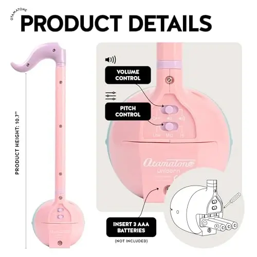 Otamatone Japanese Electronic Musical Instrument Portable Music Synthesizer from Japan by Maywa Denki Studio Award Winning Educational Fun Gift for Children, Teens & Adults - Unicorn - 3