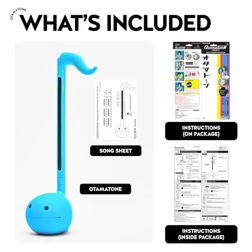 Otamatone Japanese Electronic Musical Instrument Portable Music Synthesizer from Japan by Maywa Denki Educational Fun Gift for Children, Teens & Adults - Black White Blue Set - 4