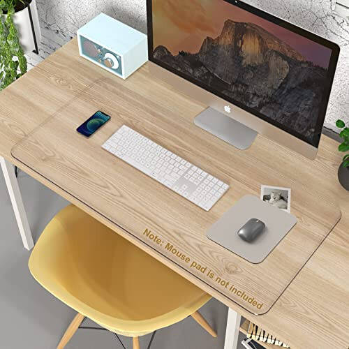 Oterri Clear Writing Desk Pad, 24’’x17” Heat Resistant Waterproof PVC Round Edge Durable Desk Protect Mat, Anti-Static Writing Mat Table Protector - 7