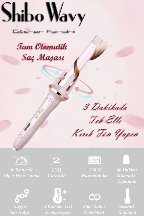 Otomatik Saç Maşası - Kalın Su Dalgası 25mm Extra Uzun Başlıklı - 5