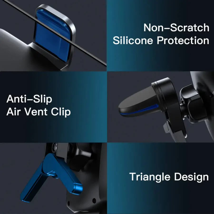 Auto Drive Silver Vent Mount Wireless Charger, Auto-Clamping, Compatible with Qi-Enabled Phones- - 3