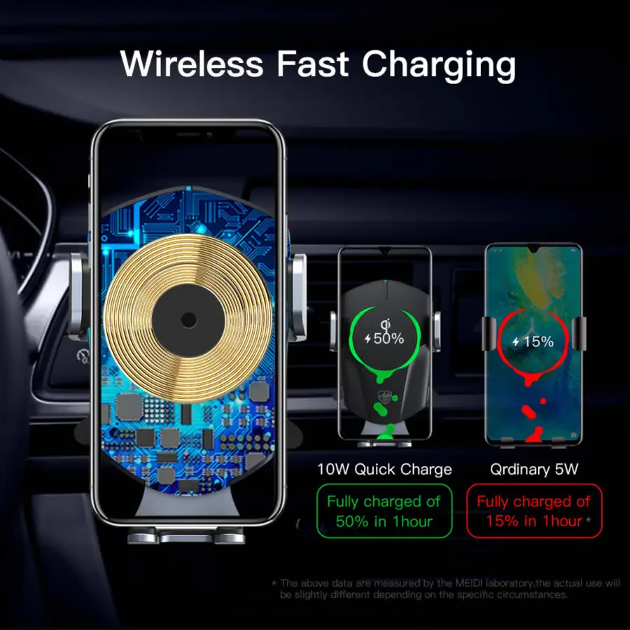 Auto Drive Silver Vent Mount Wireless Charger, Auto-Clamping, Compatible with Qi-Enabled Phones- - 8