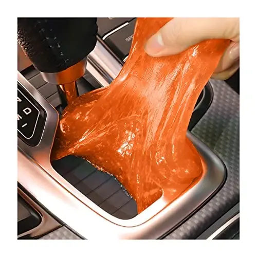 Moly Magnolia Cleaning Gel for Car, Auto Detailing Slime Mud, Putty Cleaner Dust Removal, Soft Glue Cleaning Tools Kit, Car Interior Accessories Universal for Air Vents, Keyboard, PC, Laptops (Orange) - 1