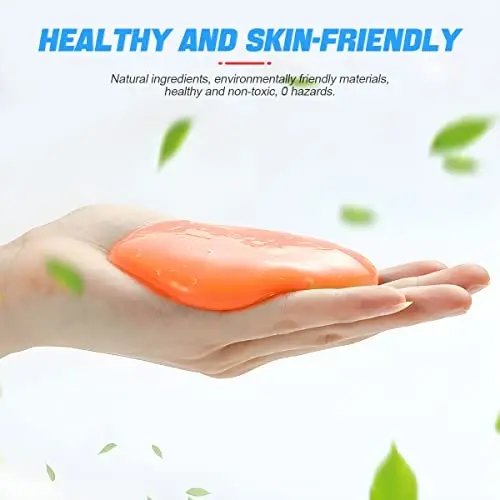 Moly Magnolia Cleaning Gel for Car, Auto Detailing Slime Mud, Putty Cleaner Dust Removal, Soft Glue Cleaning Tools Kit, Car Interior Accessories Universal for Air Vents, Keyboard, PC, Laptops (Orange) - 3