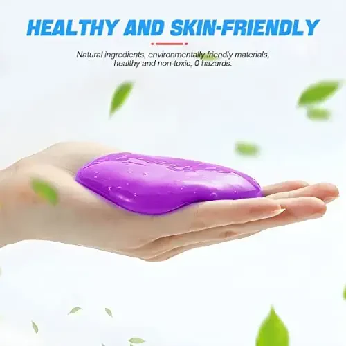 Moly Magnolia Cleaning Gel for Car, Auto Detailing Tools Car Interior Cleaner Putty, Dust Cleaning Mud Removal, Putty Cleaning Keyboard Cleaner for PC Laptop Keyboard Tablet Air Vents Camera (Purple) - 2