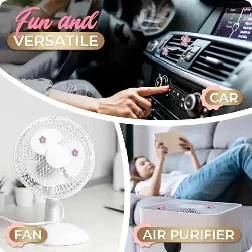Automotive Colorful Car Decoration - Air Vent & AC Outlet Clips - Air Freshener & Interior Car Decor for Girls & Women (Purple, Lavender, Eucalyptus, Jasmin) - 6