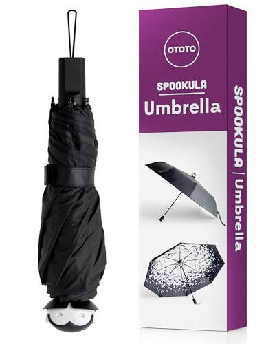 OTOTO NEW! Spookula Vampire Umbrella, Halloween Gifts, Unique Umbrella, Spooky Gifts, Goth Accessories, Dracula Cool Gifts, Gothic Umbrella, Black and White Umbrella, Umbrella Cute, Rain Umbrella - 1