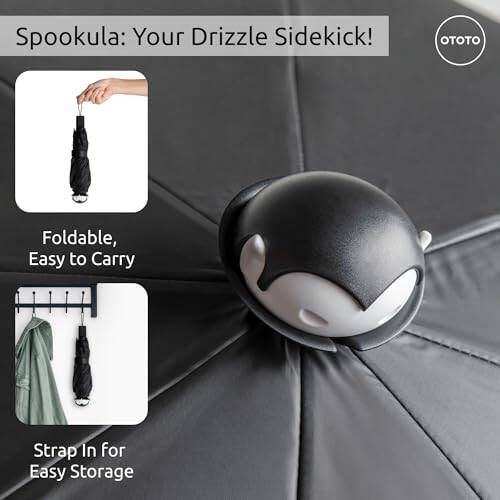 OTOTO NEW! Spookula Vampire Umbrella, Halloween Gifts, Unique Umbrella, Spooky Gifts, Goth Accessories, Dracula Cool Gifts, Gothic Umbrella, Black and White Umbrella, Umbrella Cute, Rain Umbrella - 5