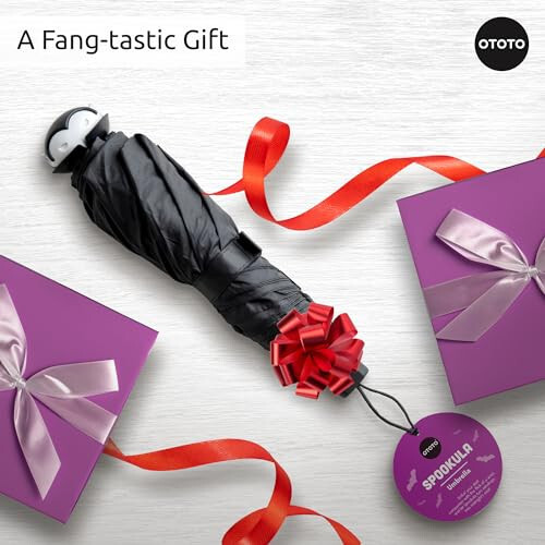 OTOTO NEW! Spookula Vampire Umbrella, Halloween Gifts, Unique Umbrella, Spooky Gifts, Goth Accessories, Dracula Cool Gifts, Gothic Umbrella, Black and White Umbrella, Umbrella Cute, Rain Umbrella - 7