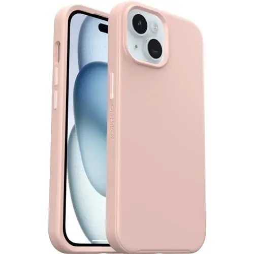 OtterBox Чехол Symmetry Series Clear для iPhone 15, iPhone 14 и iPhone 13 — Dawn Floral (синий), совместим с MagSafe, ультратонкий, приподнятые края защищают камеру и экран - 5