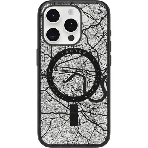 OtterBox Clear case with Colorful Grip Edge case for iPhone 15 Pro - London (Black) - OTTERBOX