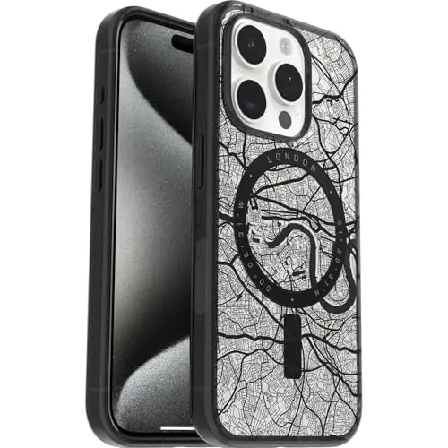 OtterBox Clear case with Colorful Grip Edge case for iPhone 15 Pro - London (Black) - 5