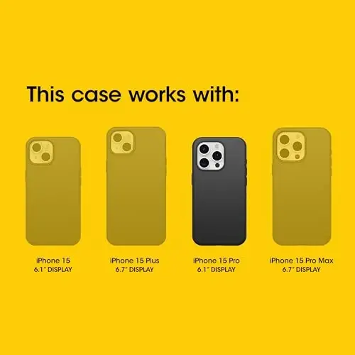 OtterBox Clear Case with Colorful Grip Edge Case for iPhone 15 Pro - New York (Black) | MagSafe Compatible, Scratch-Resistant, Slim Profile, Pocket-Friendly Design, Precision Fit, Drop Protection - 2