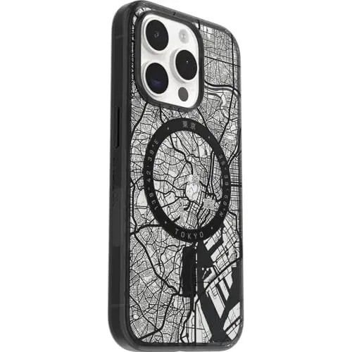 OtterBox Clear case with Colorful Grip Edge case for iPhone 15 Pro - Tokyo (Black) | MagSafe Compatible, 2X Military Standard Tested, Drop Protection, Scratch-Resistant, Ultra-Slim Design - 4
