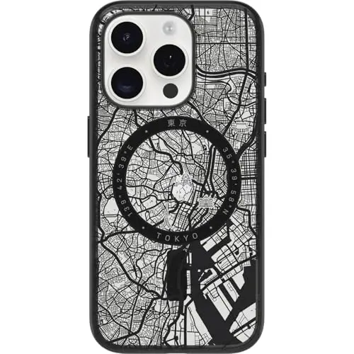 OtterBox Clear case with Colorful Grip Edge case for iPhone 15 Pro - Tokyo (Black) | MagSafe Compatible, 2X Military Standard Tested, Drop Protection, Scratch-Resistant, Ultra-Slim Design - OTTERBOX (1)