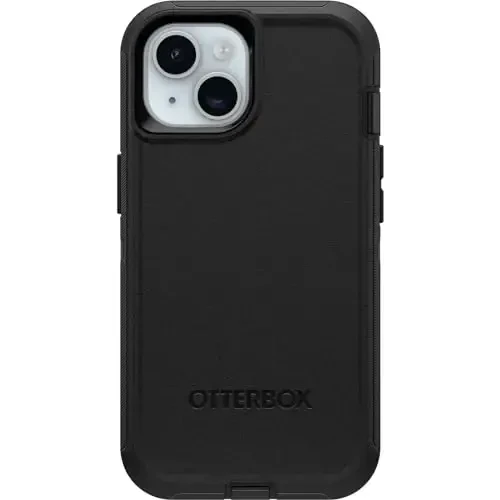 OtterBox iPhone 15, iPhone 14, and iPhone 13 Defender Series Case - Black, screenless, Rugged & Durable, with Port Protection, Includes Holster Clip Kickstand 