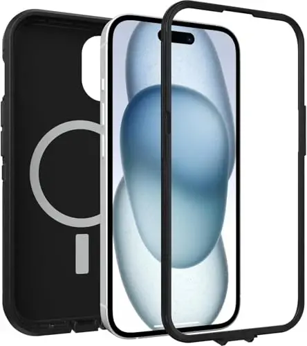 OtterBox iPhone 15, iPhone 14, and iPhone 13 Defender Series XT Case with MagSafe, Screenless, Rugged - Non-Retail Packaging - Black - 5