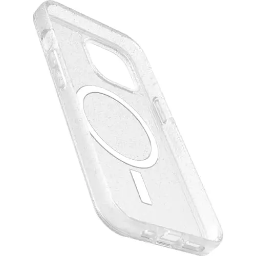 OtterBox iPhone 15, iPhone 14, and iPhone 13 Symmetry Series Clear Case - Stardust (Clear/Silver), Snaps to MagSafe, Ultra-Sleek, Raised Edges Protect Camera & Screen - 3