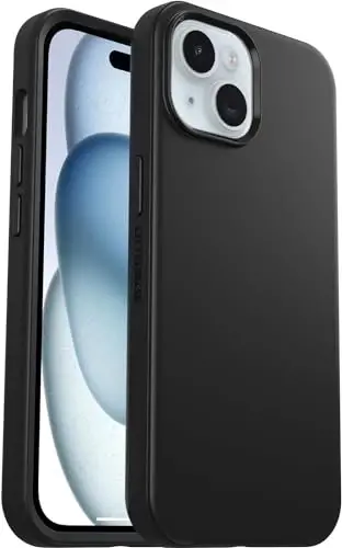 OtterBox iPhone 15, iPhone 14 и iPhone 13 (только) — чехол Symmetry Series — черный — сверхтонкий — совместимый с беспроводной зарядкой — приподнятые края защищают камеру и экран - 1