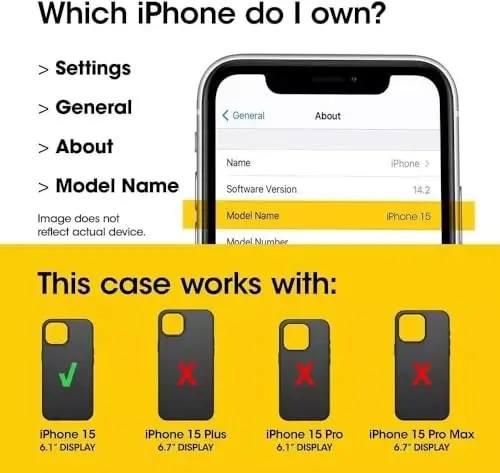 OtterBox iPhone 15, iPhone 14 и iPhone 13 (только) — чехол Symmetry Series — черный — сверхтонкий — совместимый с беспроводной зарядкой — приподнятые края защищают камеру и экран - 2