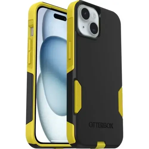 OtterBox iPhone 15, iPhone 14, & iPhone 13 (Faqat) - Commuter Series G'ilofi - Tun (Qora & Sariq) - Yupqa & Mustahkam - Cho'ntakka mos - Port himoyasi bilan - Chakana qadoqlanmagan - 1