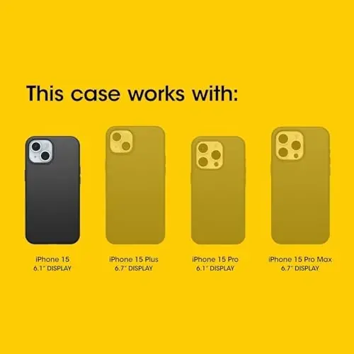 OtterBox iPhone 15, iPhone 14, & iPhone 13 (Faqat) Defender Series Ekransiz G'ilof - Tungi Teskari (Sariq & Qora) - Mustahkam & Chidamli, Port Himoyasi bilan, G'ilof Qisqichi Ichiga Oladi, Chakana O'ram Yo'q - 2