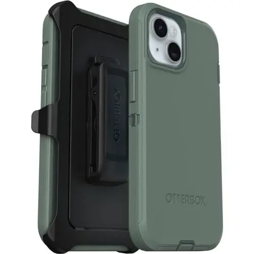 OtterBox iPhone 15, iPhone 14, & iPhone 13 (Faqat) - Defender Series G'ilofi - O'rmon bekchasi (Yashil) - Faqat g'ilof - Ekransiz - Mustahkam va chidamli - Portni himoya qilish bilan - Chakana qadoqsiz - 1