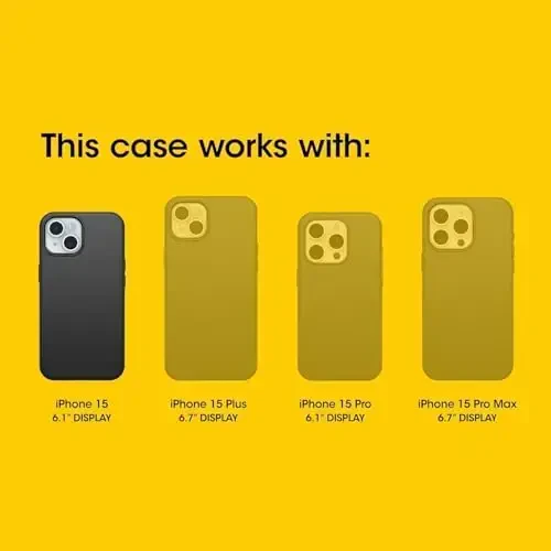 OtterBox iPhone 15, iPhone 14, & iPhone 13 (Only) - Commuter Series Case - Night (Black & Yellow) - Slim & Tough - Pocket-Friendly - with Port Protection - Non-Retail Packaging - 2