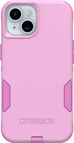 OtterBox iPhone 15, iPhone 14, & iPhone 13 (Only) - Commuter Series Case - Run Wildflower (Pink) - Slim & Tough - Pocket-Friendly - with Port Protection - Non-Retail Packaging - 3