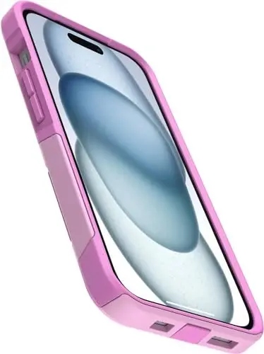 OtterBox iPhone 15, iPhone 14, & iPhone 13 (Only) - Commuter Series Case - Run Wildflower (Pink) - Slim & Tough - Pocket-Friendly - with Port Protection - Non-Retail Packaging - 4