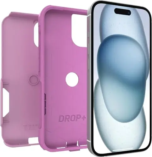 OtterBox iPhone 15, iPhone 14, & iPhone 13 (Only) - Commuter Series Case - Run Wildflower (Pink) - Slim & Tough - Pocket-Friendly - with Port Protection - Non-Retail Packaging - 5