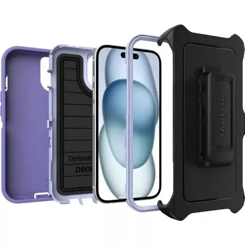 OtterBox iPhone 15, iPhone 14, & iPhone 13 (Only) Defender Series Case - Mountain Majesty - Rugged & Durable - with Port Protection - Holster Clip Includes - Microbial Defense Protection - 5
