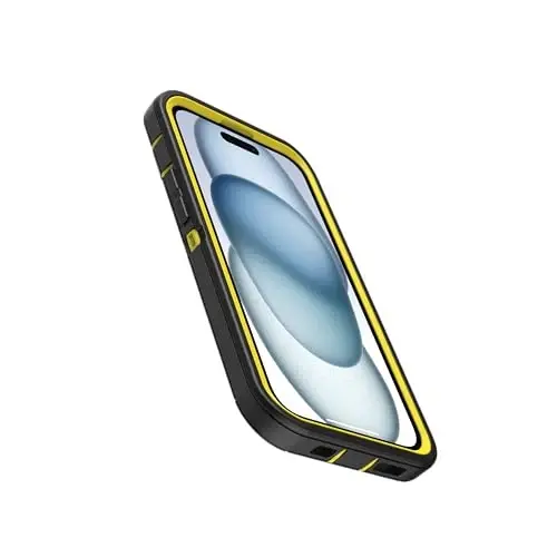 OtterBox iPhone 15, iPhone 14, & iPhone 13 (Only) - Defender Series Screenless Case - Night (Black & Yellow) - Rugged & Durable - with Port Protection - Holster Clip Includes - 4