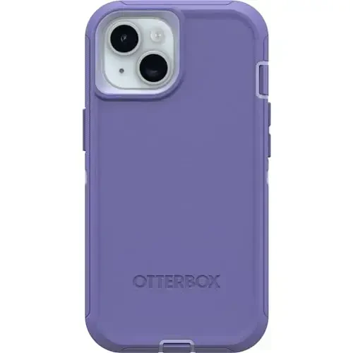 OtterBox iPhone 15, iPhone 14 va iPhone 13 Defender Series Case - Mountain Majesty (Purple), ekransiz, mustahkam va bardoshli, port himoyasi bilan, qistirgich qisqichi ostligi bilan birga 