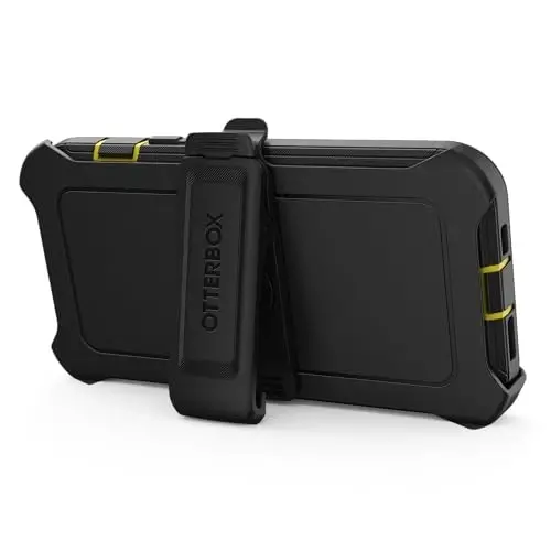 OtterBox iPhone 15, iPhone 14 va iPhone 13 (faqat) - Defender Series ekransiz g'ilof - Tun (qora va sariq) - Qo'pol va bardoshli - Port himoyasi bilan - G'ilof qisqichi kiritilgan - 5