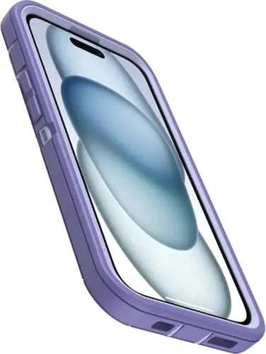 OtterBox iPhone 15, iPhone 14 va iPhone 13 (faqat) - Defender seriyali qopqoq - togʻ majestiyasi (binafsha) - faqat qopqoq - ekransiz - chidamli va bardoshli - portni himoya qilish bilan - chakana boʻlmagan oʻrash - 3