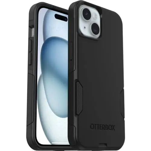 OtterBox iPhone 16e, 15, 14, & 13 Commuter Series Case - Black, Slim & Tough, Pocket-Friendly, with Port Protection - 4