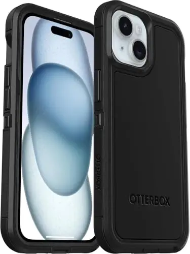 OtterBox iPhone 16e, iPhone 15, iPhone 14, and iPhone 13 Defender Series XT Case with MagSafe, Screenless, Rugged - Non-Retail Packaging - Black - 4